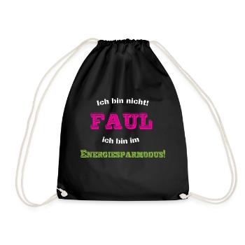 Faul - Turnbeutel - Schwarz - Vorne