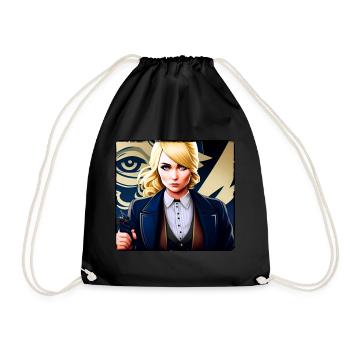 Fille blonde dans un style steampunk cool - Sac de sport léger - noir - Devant