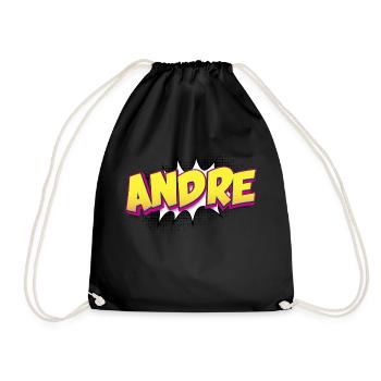 Andre Nom personnalisé Style de bande dessinée Pop Art, André - Sac de sport léger - noir - Devant