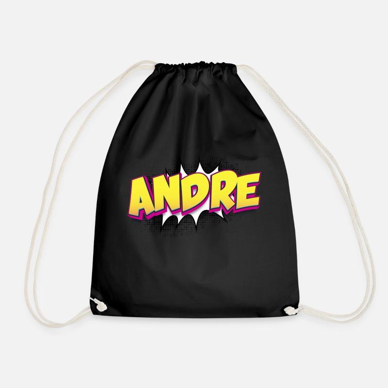 Andre Benutzerdefinierter Name Comic-Stil Pop-Art, Andre - Turnbeutel - Schwarz