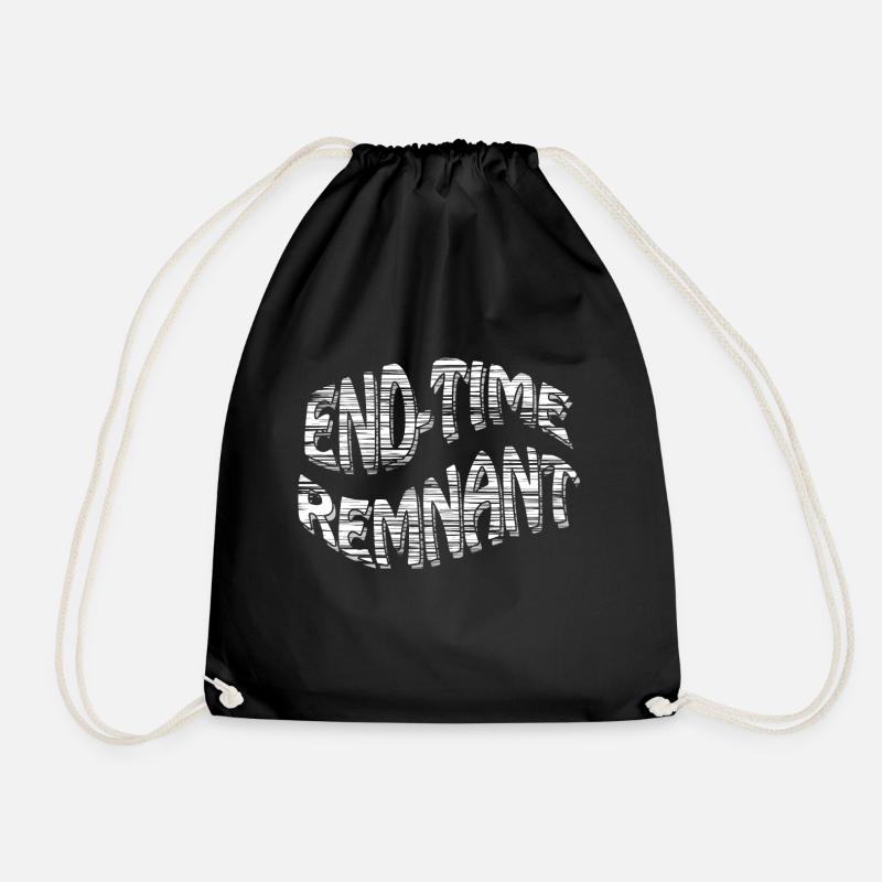 End Time Remnant (white - Transparent) - Drawstring Bag - black