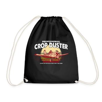 Professional Crop Duster Funny Sarcastic Farting - Drawstring Bag - black - Front