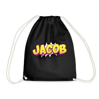 Jacob Nom personnalisé Style de bande dessinée Pop Art, Jacob - Sac de sport léger - noir - Devant