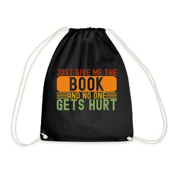 Reader Just Give Me The Book Book Worm - Turnbeutel - Schwarz - Vorne