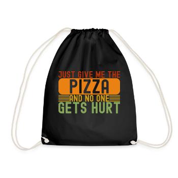 L’amateur de pizza Just Give Me The Pizza - Sac de sport léger - noir - Devant