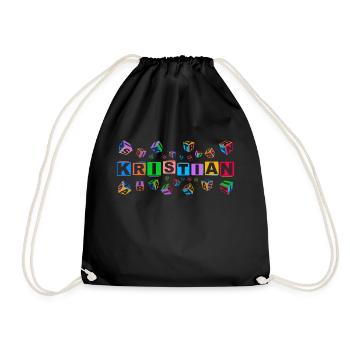 KRISTIAN colourful cubes - Turnbeutel - Schwarz - Vorne