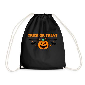trick or treat - Drawstring Bag - black - Front
