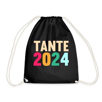 Werdende Tante 2024 - Turnbeutel - Schwarz - Vorne