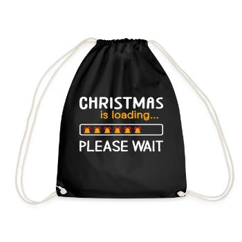 Christmas is loading... Please Wait - Turnbeutel - Schwarz - Vorne