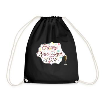 New Year's Eve Celebration 2024 - Drawstring Bag - black - Front