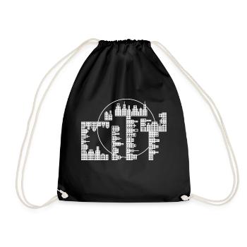 Skyline, City - version blanche - Sac de sport léger - noir - Devant