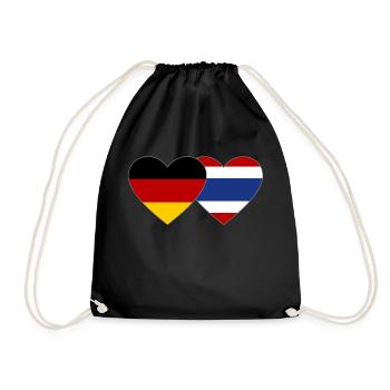 Deutschland Thailand Flagge Herz - Turnbeutel - Schwarz - Vorne
