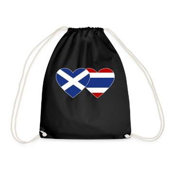 Schottland Thailand Flagge Herz - Turnbeutel - Schwarz - Vorne