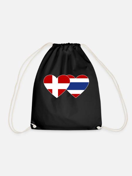 Dänemark Thailand Flagge Herz - Sportstaske - sort