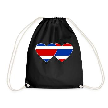 Thaïlande Costa Rica drapeau coeur - Sac de sport léger - noir - Devant