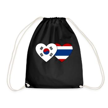 Südkorea Thailand Flagge Herz - Turnbeutel - Schwarz - Vorne