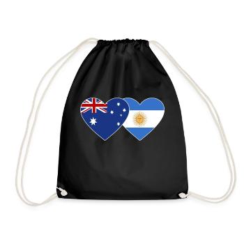 Coeur de drapeau Australie Argentine - Sac de sport léger - noir - Devant