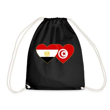 Egypte Tunisie Drapeau Coeur - Sac de sport léger - noir - Devant