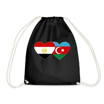 Egypt Azerbaijan Flag Heart - Drawstring Bag - black - Front