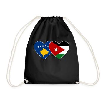 Kosovo Jordanie Drapeau Coeur - Sac de sport léger - noir - Devant