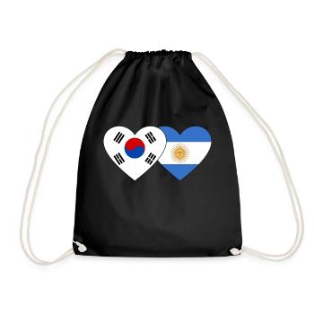 Corée du Sud Argentine Drapeau Coeur - Sac de sport léger - noir - Devant