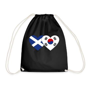 Ecosse Corée du Sud Drapeau Coeur - Sac de sport léger - noir - Devant