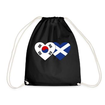 Südkorea Schottland Flagge Herz - Turnbeutel - Schwarz - Vorne
