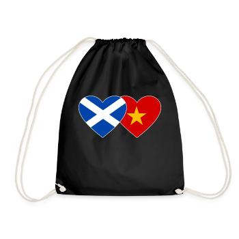 Schottland Vietnam Flagge Herz - Turnbeutel - Schwarz - Vorne
