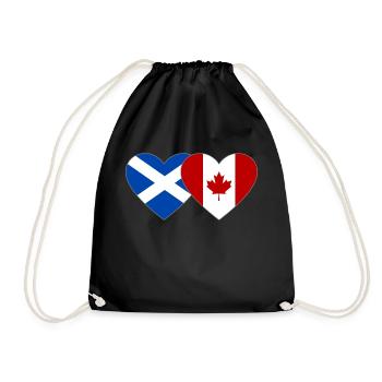 Scotland Canada Flag Heart - Drawstring Bag - black - Front