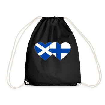 Ecosse Finlande Drapeau Coeur - Sac de sport léger - noir - Devant