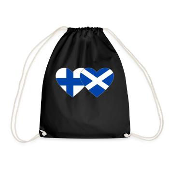 Finlande Ecosse Drapeau Coeur - Sac de sport léger - noir - Devant