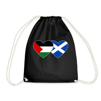 Palestine Ecosse drapeau coeur - Sac de sport léger - noir - Devant