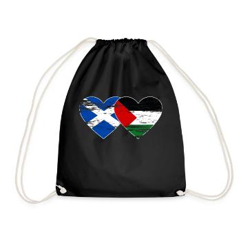 Ecosse Palestine drapeau coeur utilisé - Sac de sport léger - noir - Devant