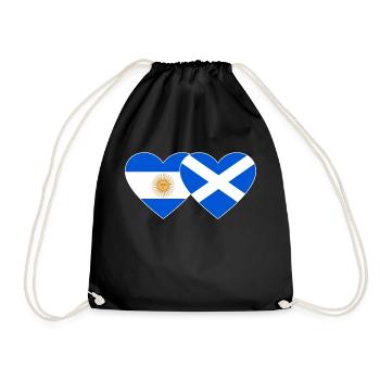 Argentine Ecosse Drapeau Coeur - Sac de sport léger - noir - Devant