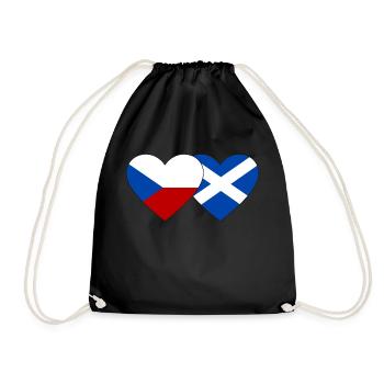 Tschechien Schottland Flagge Herz - Turnbeutel - Schwarz - Vorne