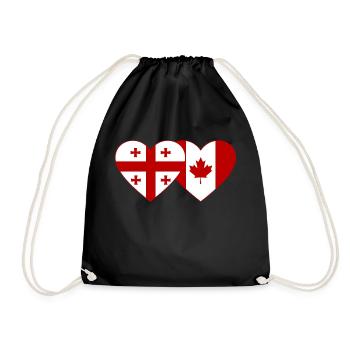 Coeur de drapeau de Géorgie Canada - Sac de sport léger - noir - Devant