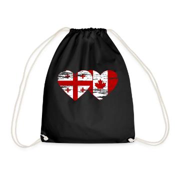 Coeur de drapeau de Géorgie Canada utilisé - Sac de sport léger - noir - Devant