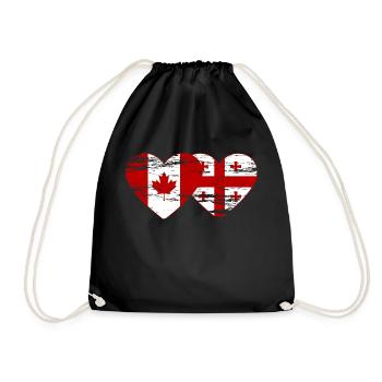 Coeur de drapeau du Canada Géorgie utilisé - Sac de sport léger - noir - Devant