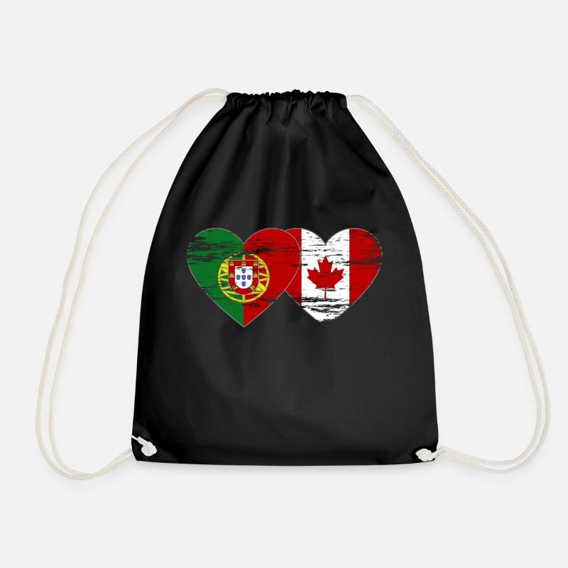 Coeur de drapeau du Portugal Canada utilisé - Sac de sport léger - noir
