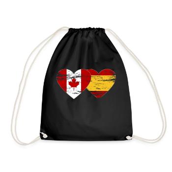 Coeur de drapeau Canada Espagne utilisé - Sac de sport léger - noir - Devant