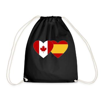 Canada Espagne Drapeau Coeur - Sac de sport léger - noir - Devant