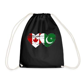 Coeur de drapeau du Canada Pakistan utilisé - Sac de sport léger - noir - Devant
