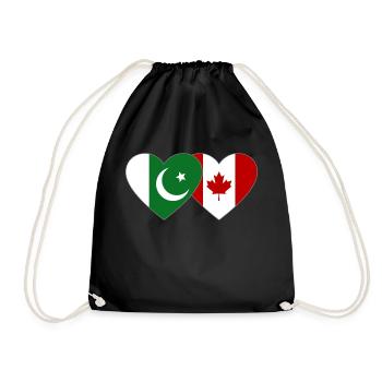 Coeur de drapeau du Pakistan Canada - Sac de sport léger - noir - Devant