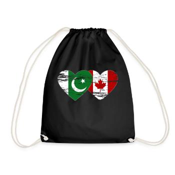 Coeur de drapeau du Pakistan Canada utilisé - Sac de sport léger - noir - Devant