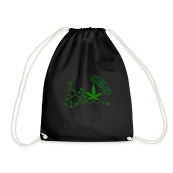 CBD molecular structure - Drawstring Bag - black - Front