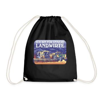 ICH BIN FÜR UNSERE LANDWIRTE BAUERNPROTEST BAUERN - Turnbeutel - Schwarz - Vorne