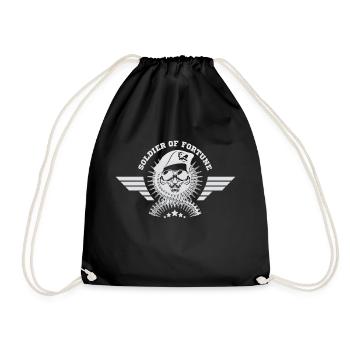 Army War Military Uniform Force Soldier Camouflage - Drawstring Bag - black - Front