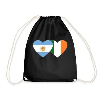 Drapeau de l’Argentine Irlande - Sac de sport léger - noir - Devant