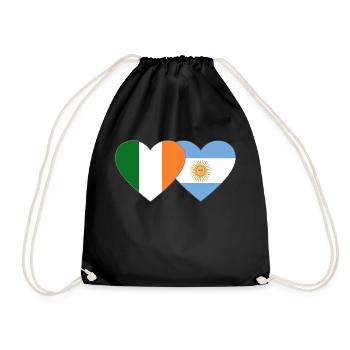 Irland Argentinien Flagge - Turnbeutel - Schwarz - Vorne