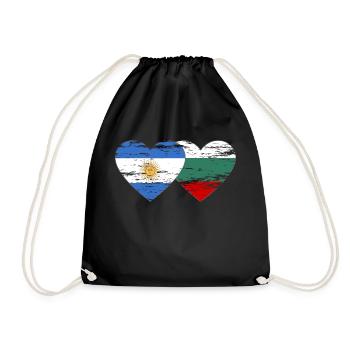 Argentine Bulgarie Drapeau Coeur Utilisé - Sac de sport léger - noir - Devant